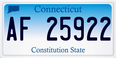 CT license plate AF25922