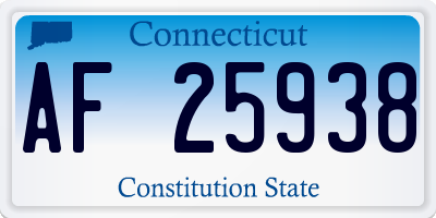 CT license plate AF25938