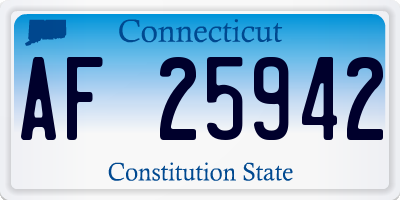 CT license plate AF25942
