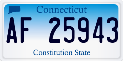 CT license plate AF25943