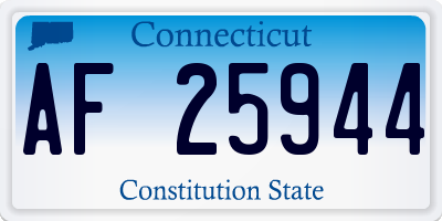 CT license plate AF25944