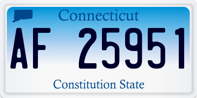 CT license plate AF25951