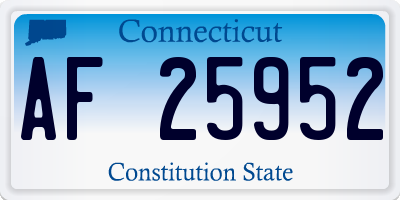 CT license plate AF25952