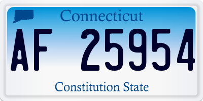 CT license plate AF25954