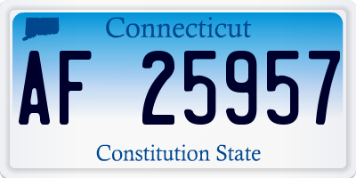 CT license plate AF25957