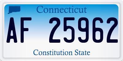 CT license plate AF25962