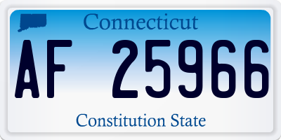 CT license plate AF25966