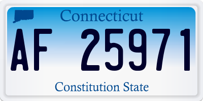 CT license plate AF25971