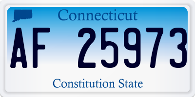 CT license plate AF25973