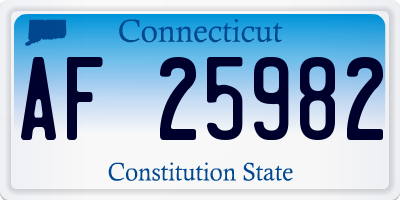 CT license plate AF25982