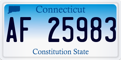 CT license plate AF25983