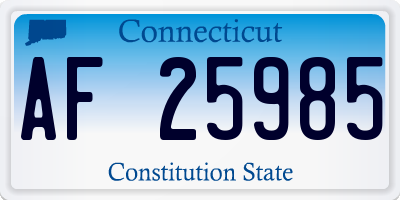 CT license plate AF25985