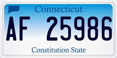 CT license plate AF25986
