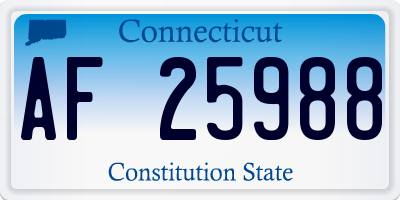 CT license plate AF25988