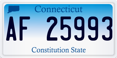 CT license plate AF25993