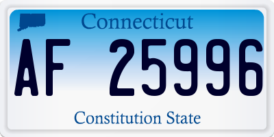 CT license plate AF25996