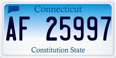 CT license plate AF25997