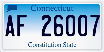 CT license plate AF26007