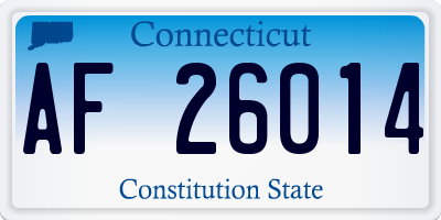 CT license plate AF26014