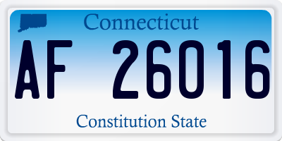 CT license plate AF26016
