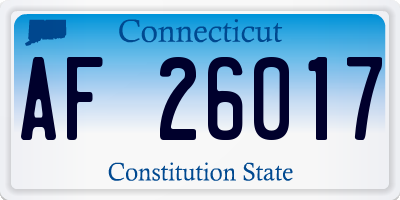 CT license plate AF26017