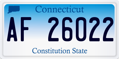 CT license plate AF26022