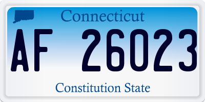 CT license plate AF26023