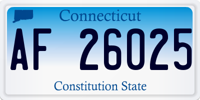 CT license plate AF26025