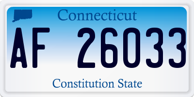 CT license plate AF26033