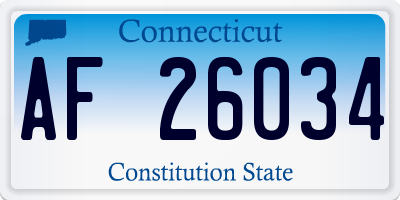 CT license plate AF26034