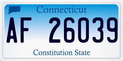 CT license plate AF26039