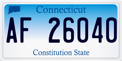 CT license plate AF26040