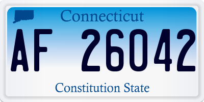 CT license plate AF26042