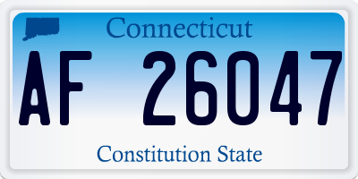 CT license plate AF26047