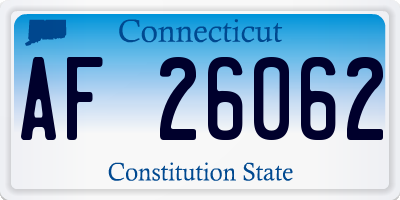 CT license plate AF26062