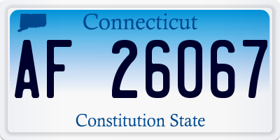 CT license plate AF26067