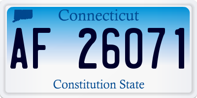 CT license plate AF26071