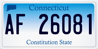 CT license plate AF26081