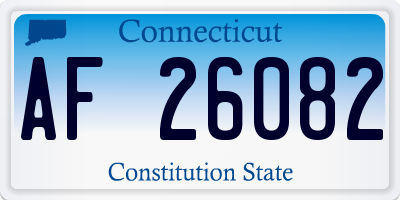 CT license plate AF26082