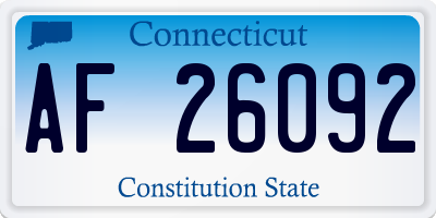 CT license plate AF26092
