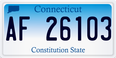 CT license plate AF26103