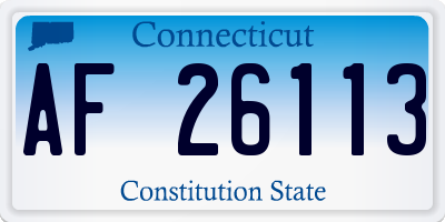 CT license plate AF26113