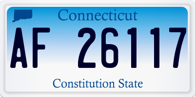 CT license plate AF26117