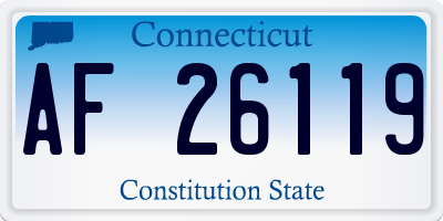 CT license plate AF26119