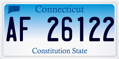 CT license plate AF26122