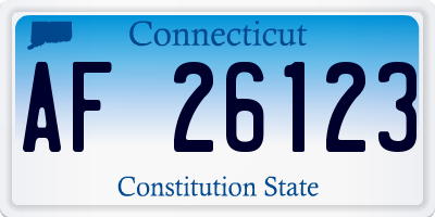 CT license plate AF26123