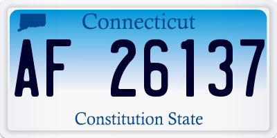 CT license plate AF26137