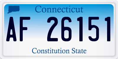 CT license plate AF26151