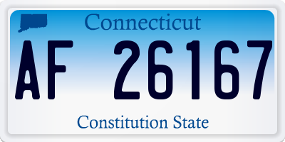 CT license plate AF26167