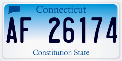CT license plate AF26174